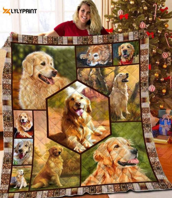 Golden Retriever Awesome 3D Customized Quilt