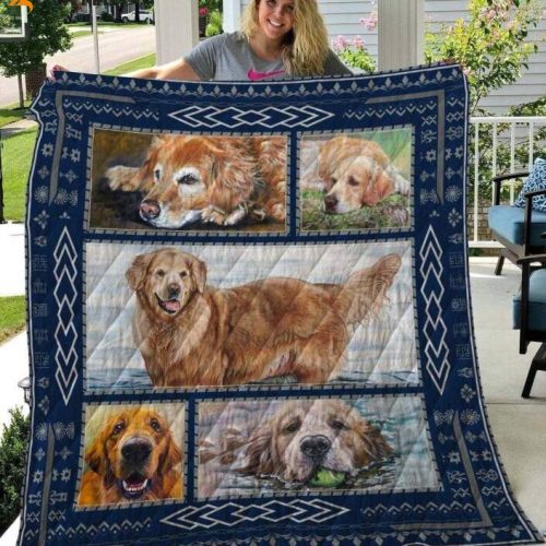 Golden Retriever Take Me Higher 3D Customized Quilt