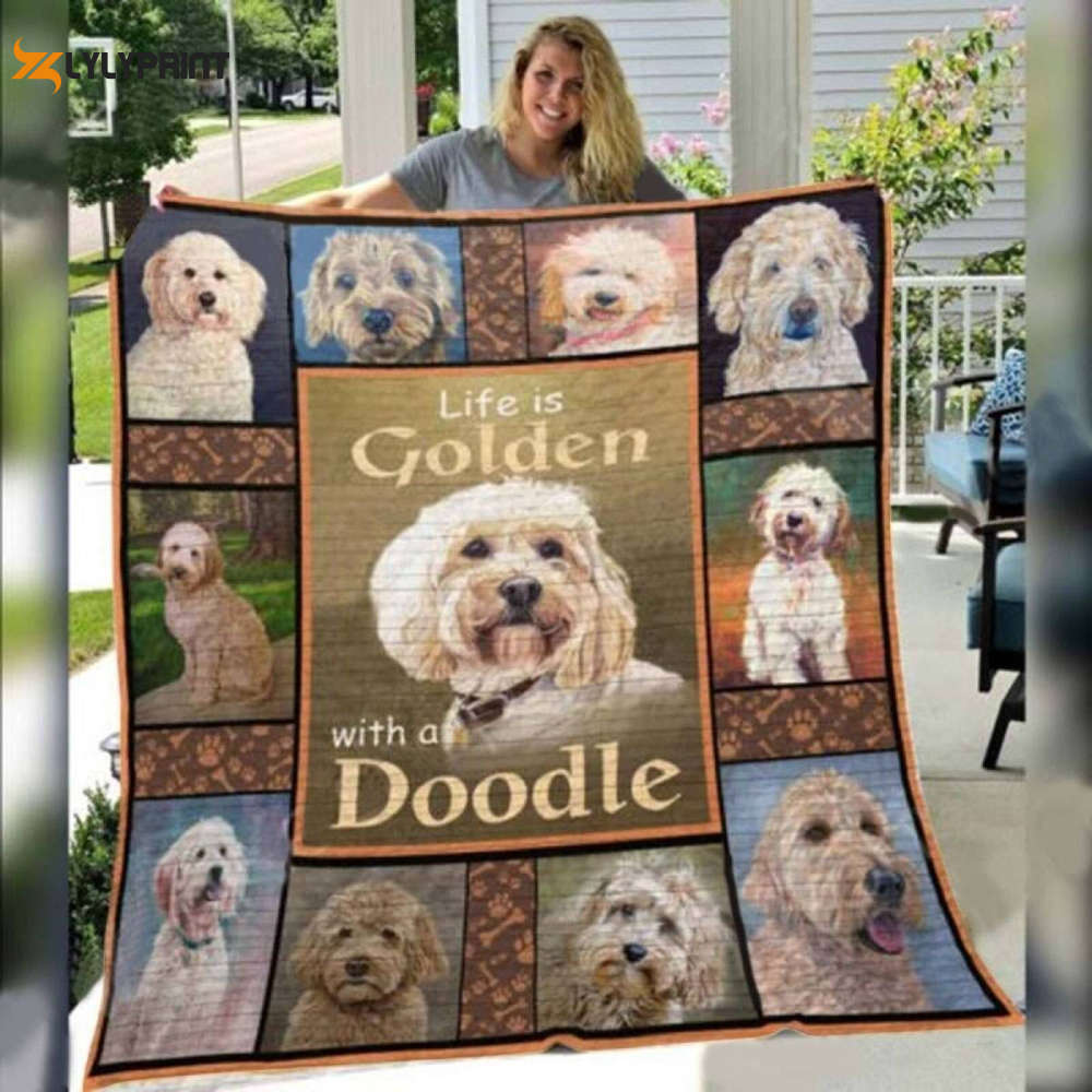 Goldendoodle Awesome 3D Customized Quilt Goldendoodle Awesome 3D Customized Quilt