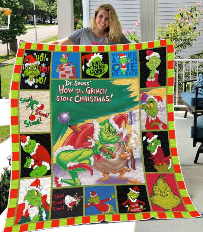 Grinch 1 Quilt Blanket For Fans Home Decor Gift