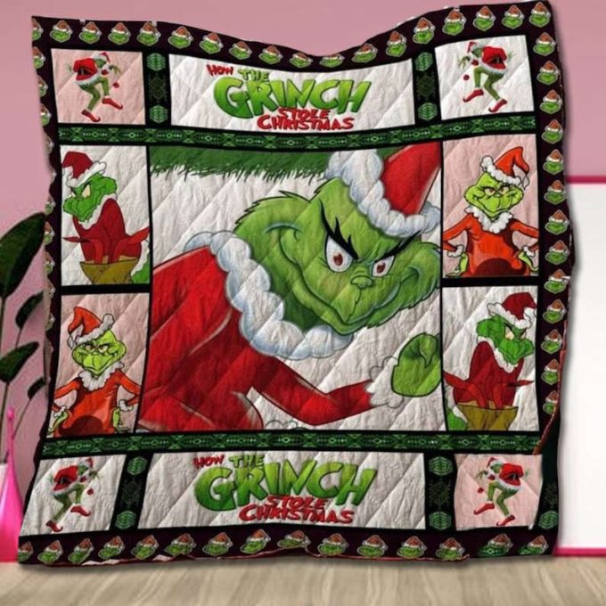Grinch New Quilt Blanket For Fans Home Decor Gift