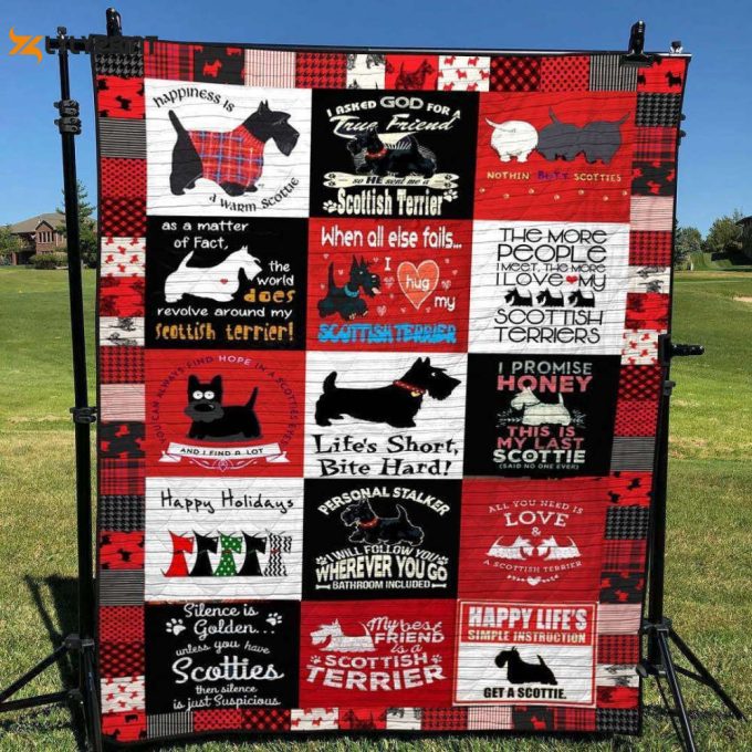 Happiness Is A Warm Scottie 3D Customized Quilt