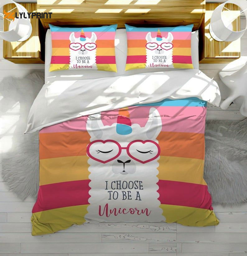 Happy Lama Bedding Outlet Llama I Choose To Be A Unicorn Duvet Quilt Bedding Set Happy Lama Bedding Outlet Llama I Choose To Be A Unicorn Duvet Quilt Bedding Set