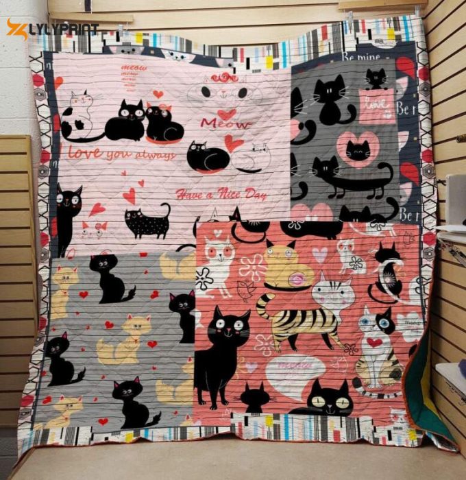 Have A Nce Day Cat 3D Customized Quilt