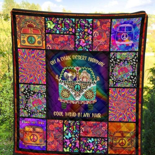 Hippie On A Dark Desert Awesome 3D Customized Quilt