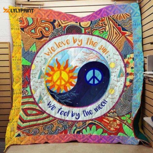 Hippie Sun And Moon 3D Customized Quilt Blanket For Fans Home Decor Gift
