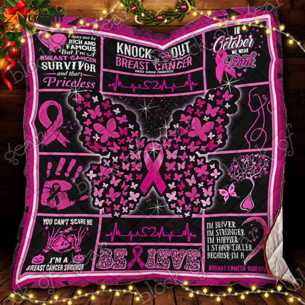 I’m A Breast Cancer Survivor 3D Customized Quilt I’m A Breast Cancer Survivor 3D Customized Quilt