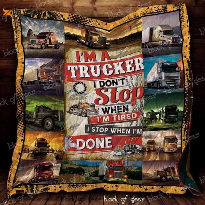 Im A Trucker 3D Customized Quilt