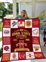 Iowa State Cyclone 4 Quilt Blanket For Fans Home Decor Gift