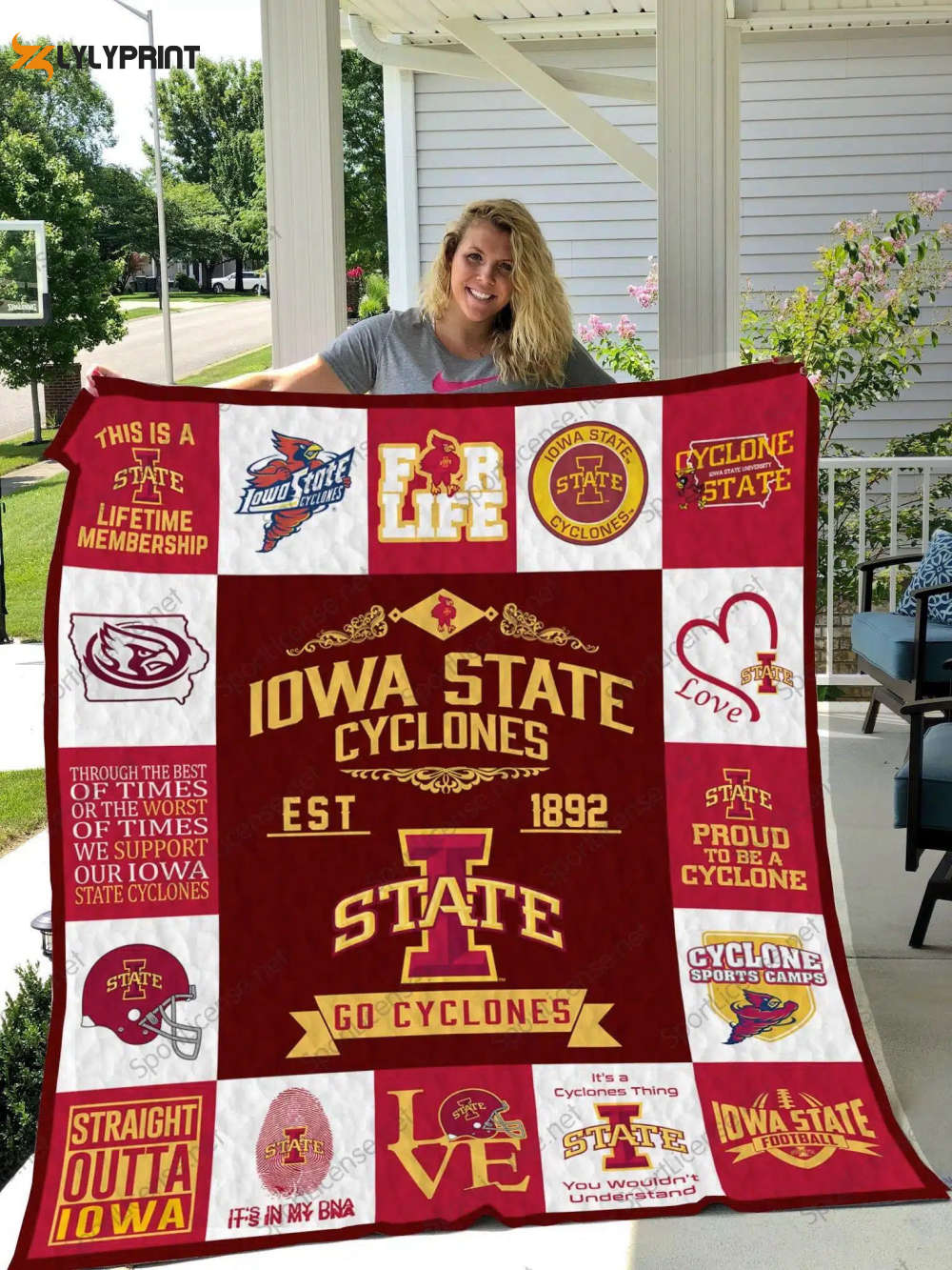 Iowa State Cyclone 4 Quilt Blanket For Fans Home Decor Gift Iowa State Cyclone 4 Quilt Blanket For Fans Home Decor Gift