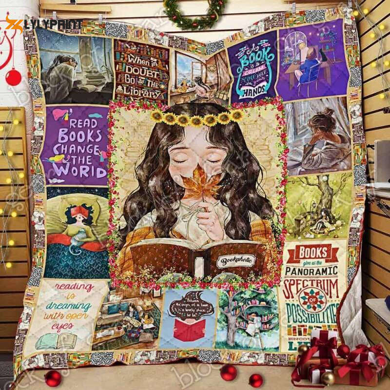 Just A Girl Who Loves Books 3D Customized Quilt Just A Girl Who Loves Books 3D Customized Quilt