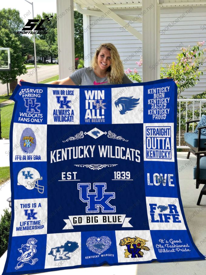 Kentucky Wildcats Quilt Blanket For Fans Home Decor Gift