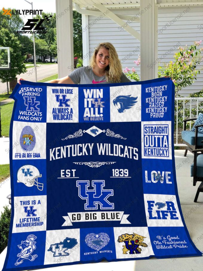 Kentucky Wildcats Quilt Blanket For Fans Home Decor Gift