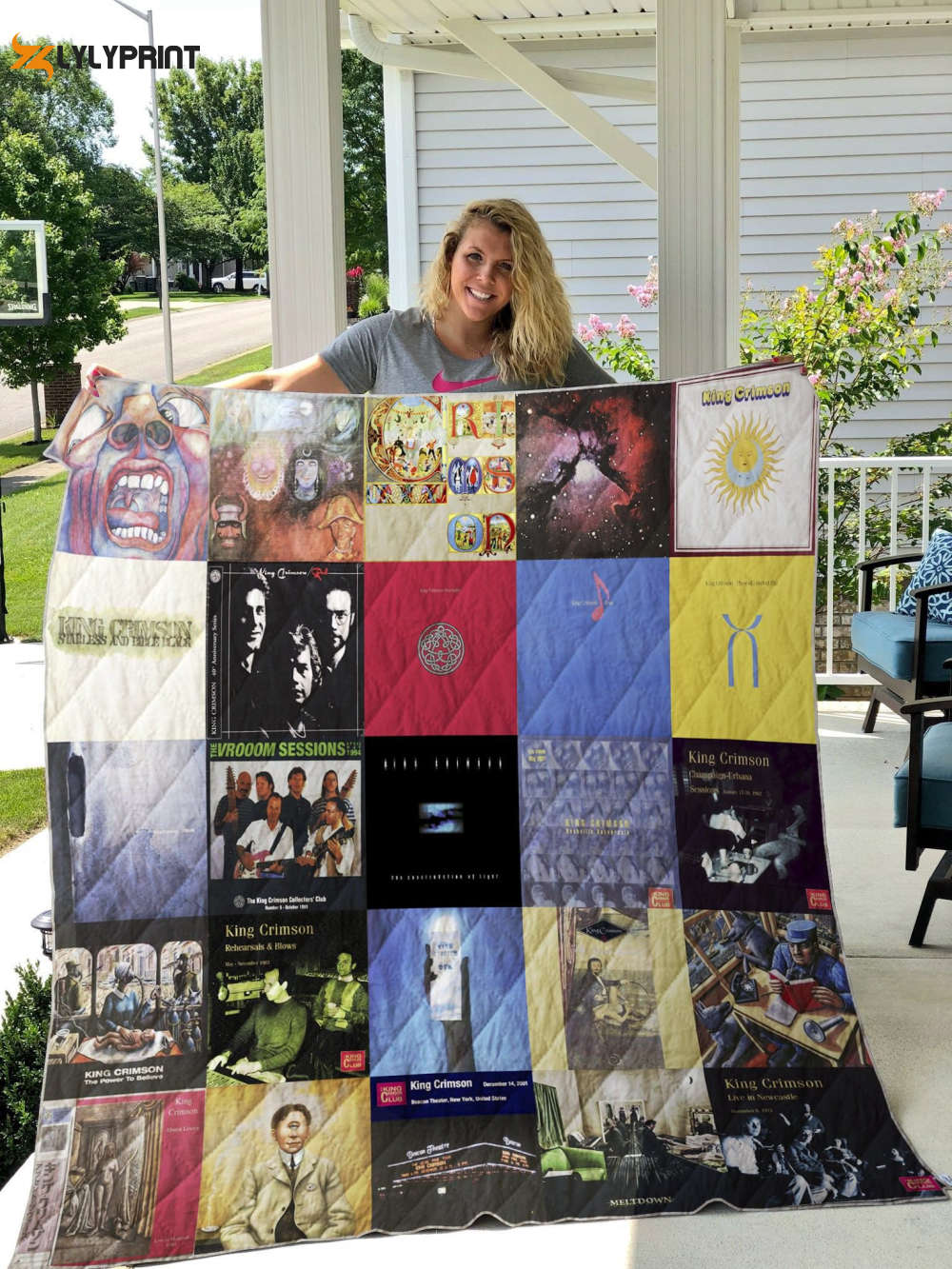 King Crimson Quilt Blanket For Fans Home Decor Gift w King Crimson Quilt Blanket For Fans Home Decor Gift w