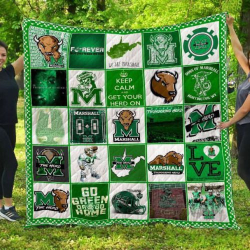 Marshall Thundering Herd Quilt Blanket For Fans Home Decor Gift
