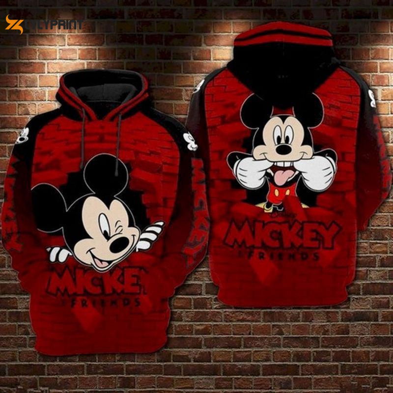Mickey And Minnie Mouse Brick Wall Style 3d Hoodie Mickey And Minnie Mouse Brick Wall Style 3d Hoodie