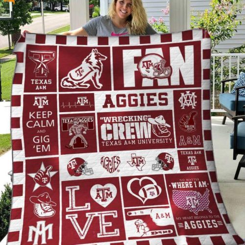Ncaa Texas A&M Aggies 3D Customized Personalized 3D Customized Quilt Blanket