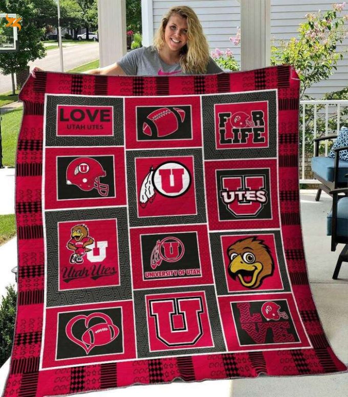 Ncaa Utah Utes 3D Customized Personalized 3D Customized Quilt Blanket Gift For Home Decor