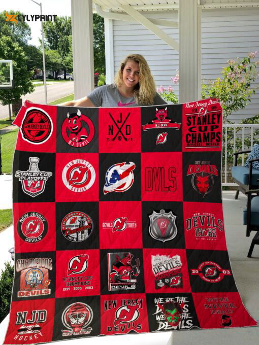 New Jersey Devils 1 Quilt Blanket For Fans Home Decor Gift New Jersey Devils 1 Quilt Blanket For Fans Home Decor Gift