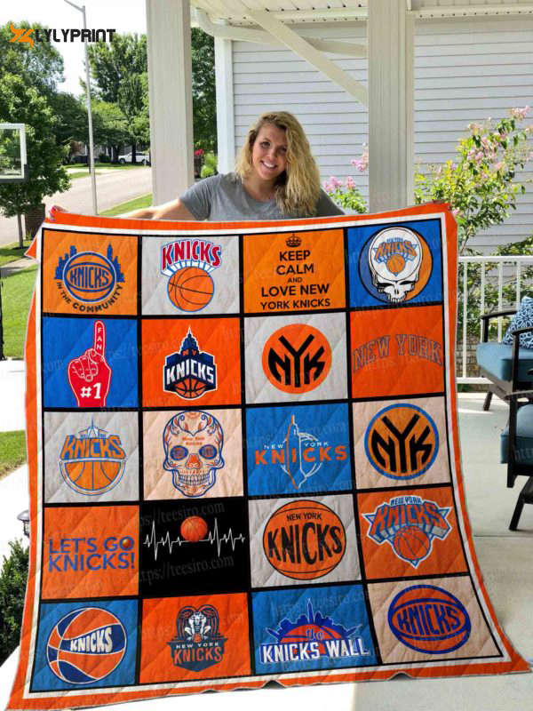 New York Knicks 2 Quilt Blanket For Fans Home Decor Gift New York Knicks 2 Quilt Blanket For Fans Home Decor Gift
