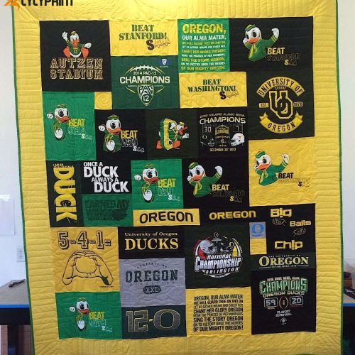 Oregon Ducks Version 3D Customized Quilt Blanket For Fans Home Decor Gift