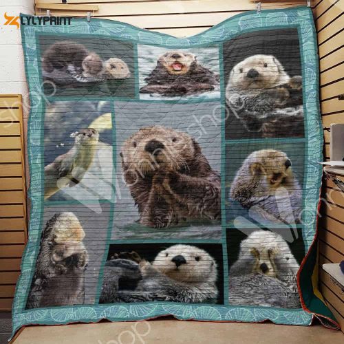 Otter 3D Customized Quilt Blanket