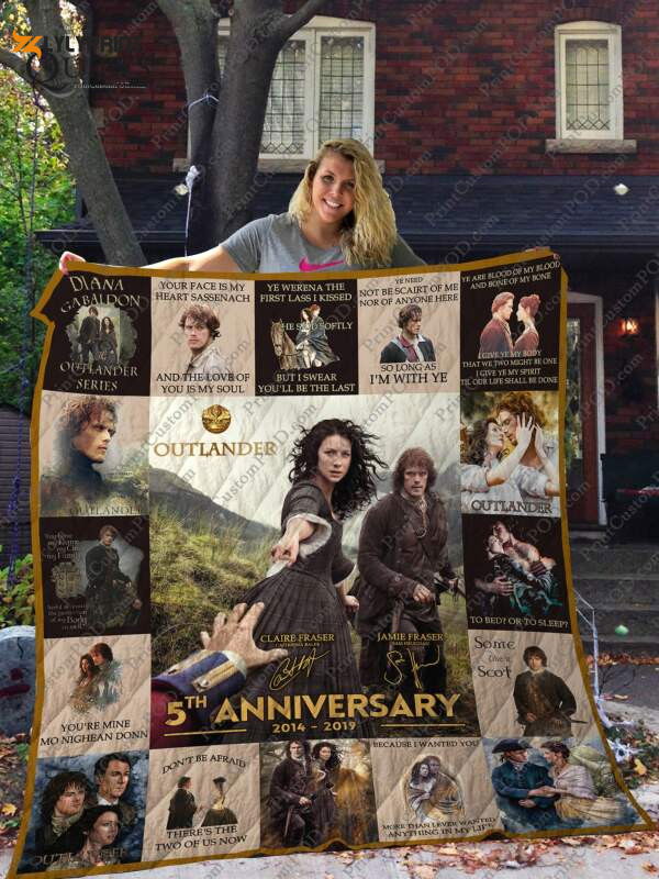 Outlander 2 5Th Anniversary 3D Customized Quilt Blanket For Fans Home Decor Gift Outlander 2 5Th Anniversary 3D Customized Quilt Blanket For Fans Home Decor Gift