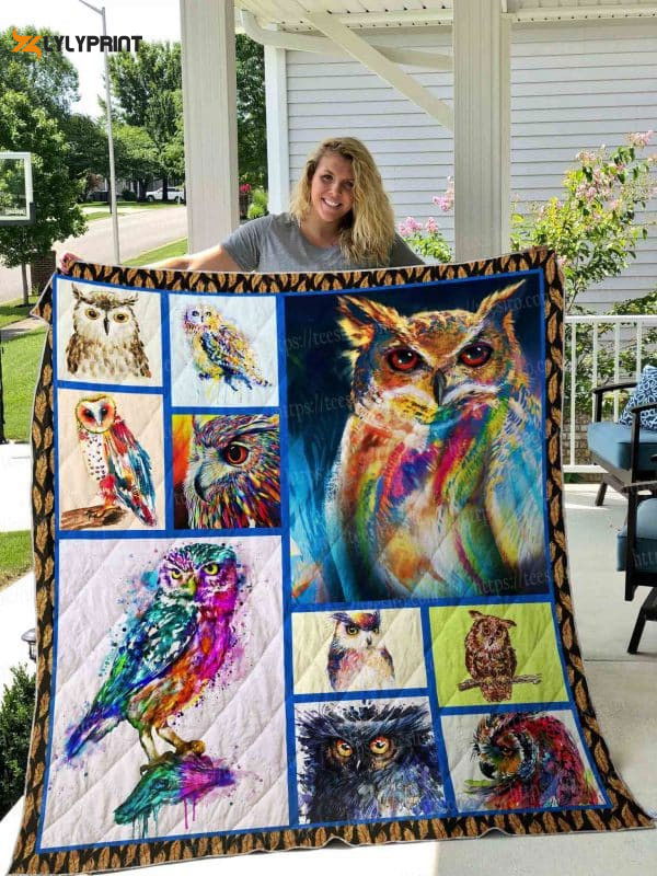 Owl 3D Quilt Blanket For Fans Home Decor Gift Owl 3D Quilt Blanket For Fans Home Decor Gift