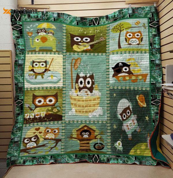 Owl: Take Shower 3D Customized Quilt Blanket Gift For Home Decor Owl: Take Shower 3D Customized Quilt Blanket Gift For Home Decor