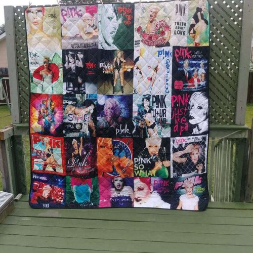 P!nk Quilt Blanket For Fans Home Decor Gift v