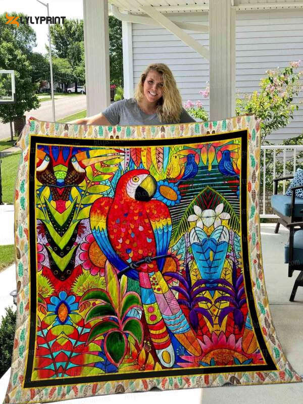 Parrot In Your Area Beautiful 3D Customized Quilt Parrot In Your Area Beautiful 3D Customized Quilt