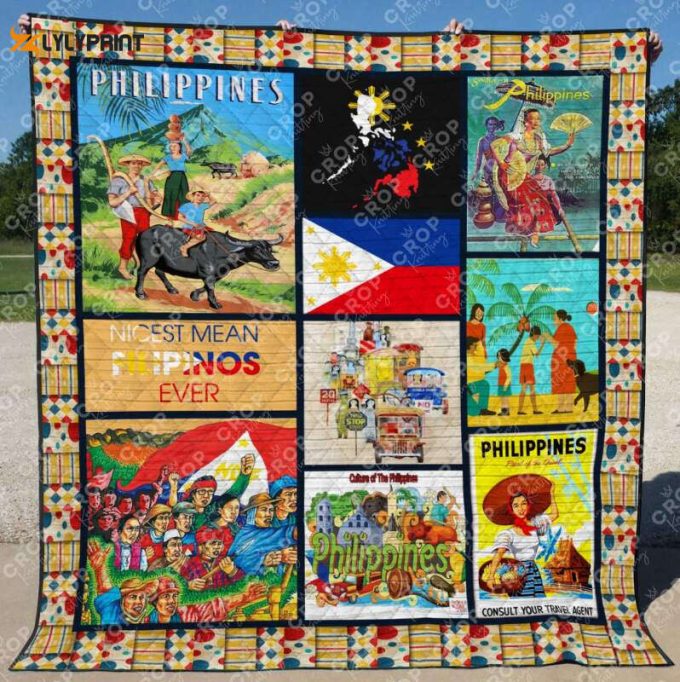 Philippines 3D Customized Quilt Blanket For Fans Home Decor Gift