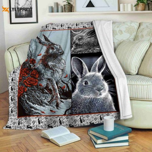 Rabbit Abstract 3D Quilt Blanket For Fans Home Decor Gift