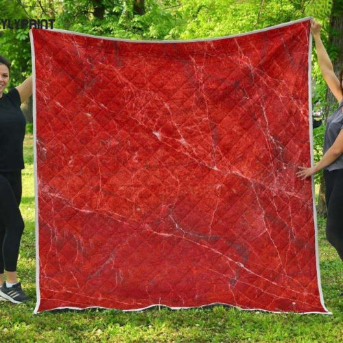 Red Marble D Customized Quilt