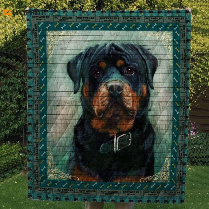 Rottweiler Portrait 3D Customized Quilt
