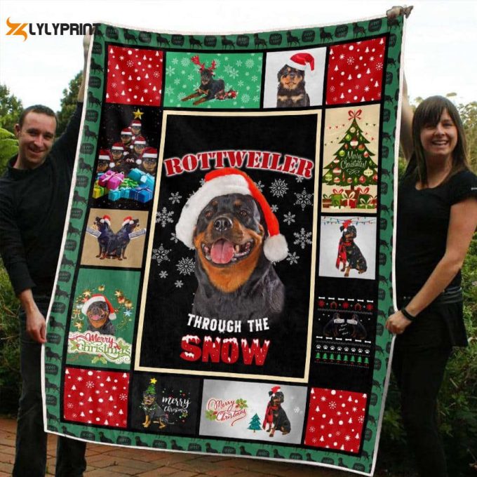 Rottweiler Snow 3D Quilt Blanket For Fans Home Decor Gift