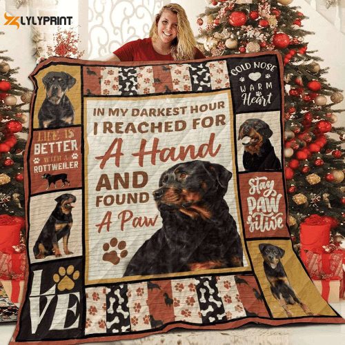 Rottweiler When You Hold Me Awesome 3D Customized Quilt