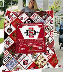 San Diego State Aztecs Quilt Blanket For Fans Home Decor Gift