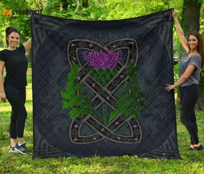 Scotland Celtic Thistle 3D Customized Quilt