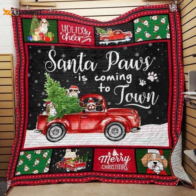 Shih Tzu Merry Xmas Awesome 3D Customized Quilt