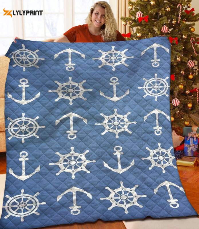 Ship Wheel Anchor 3D Customized Quilt Ship Wheel Anchor 3D Customized Quilt