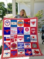 SMU Mustangs Quilt Blanket For Fans Home Decor Gift