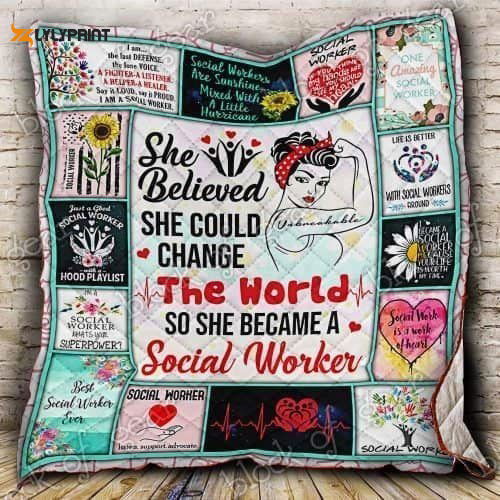 Social Worker 3D Customized Quilt