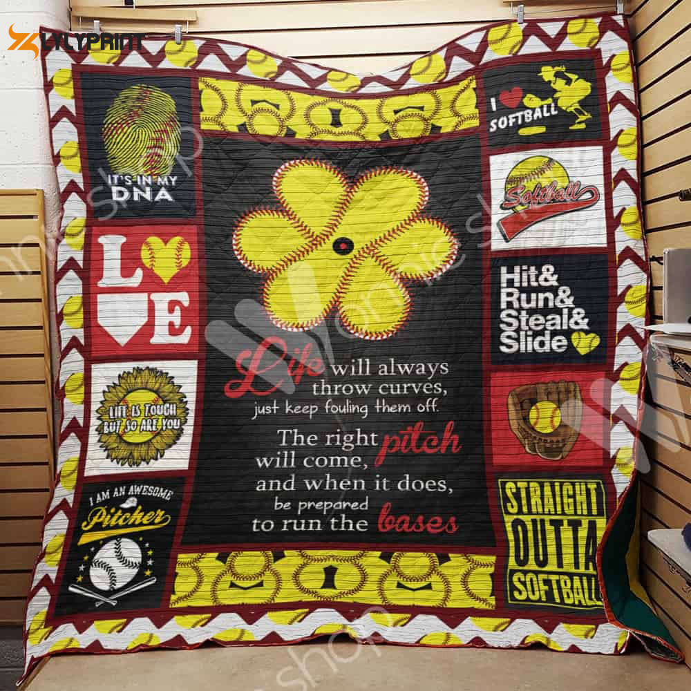 Softball 3D Customized Quilt Blanket For Fans Home Decor Gift Softball 3D Customized Quilt Blanket For Fans Home Decor Gift