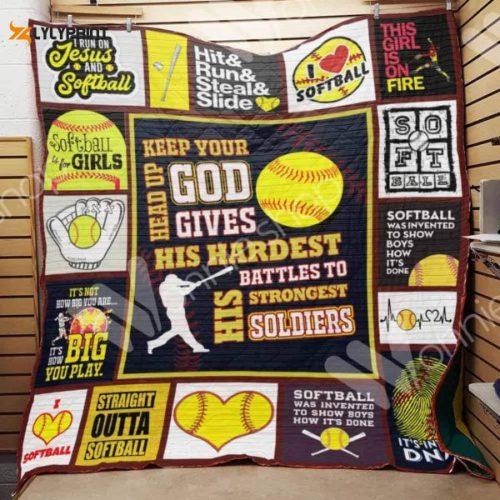 Softball 3D Customized Quilt Blanket For Fans Home Decor Gift