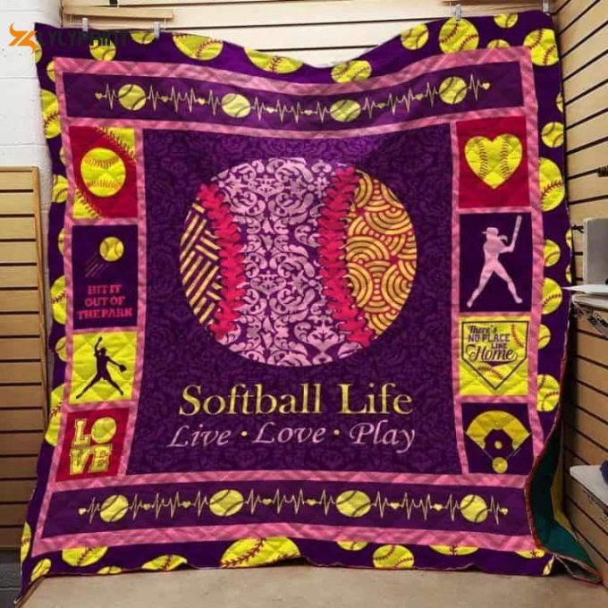 Softball Live Love Play 3D Customized Quilt Blanket For Fans Home Decor Gift