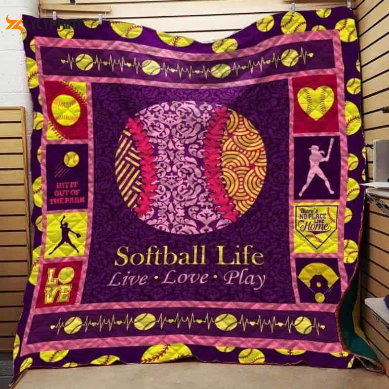 Softball Live Love Play 3D Customized Quilt Blanket For Fans Home Decor Gift Softball Live Love Play 3D Customized Quilt Blanket For Fans Home Decor Gift