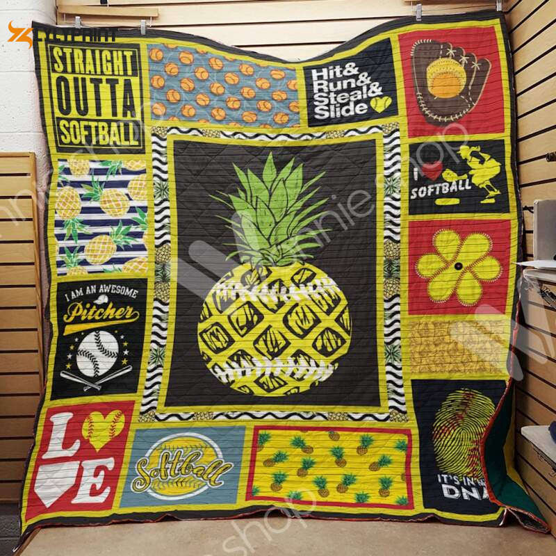 Softball Pineapple 3D Customized Quilt Blanket For Fans Home Decor Gift Softball Pineapple 3D Customized Quilt Blanket For Fans Home Decor Gift