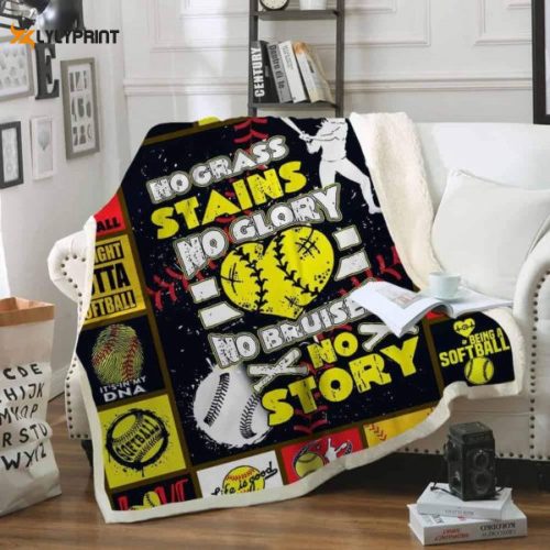 Softball Sherpa 3D Customized Quilt Blanket For Fans Home Decor Gift