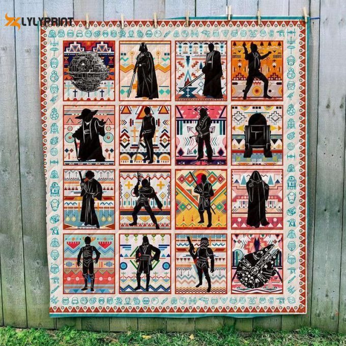 Star War White Mockup 3D Customized Quilt